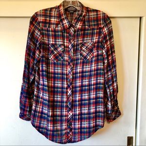 Angie plaid button-up shirt size medium